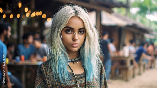 young adult woman standing ...