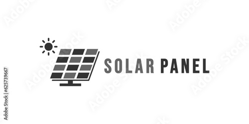 Solar Panel Vector or Solar Panels Logo Isolated in Flat Style. Solar panel vector for energy business design element. Solar panels logo simple design, for illustration of content about sun energy.