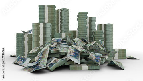 Foto Big stacks of Algerian dinar notes