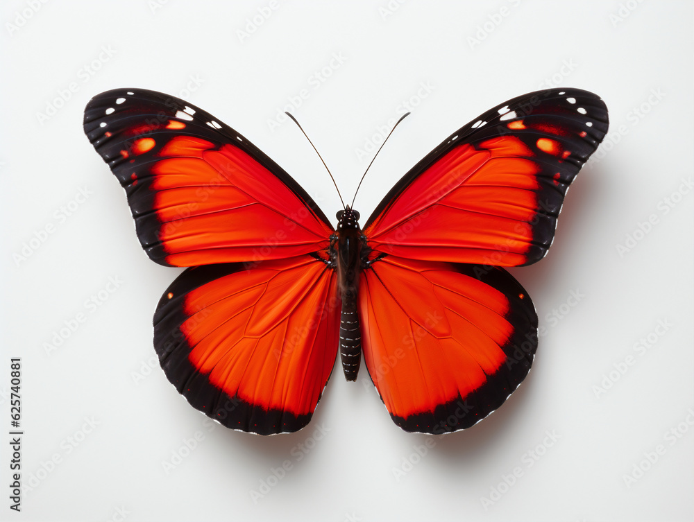 Obraz premium A colourful red butterfly on a white background