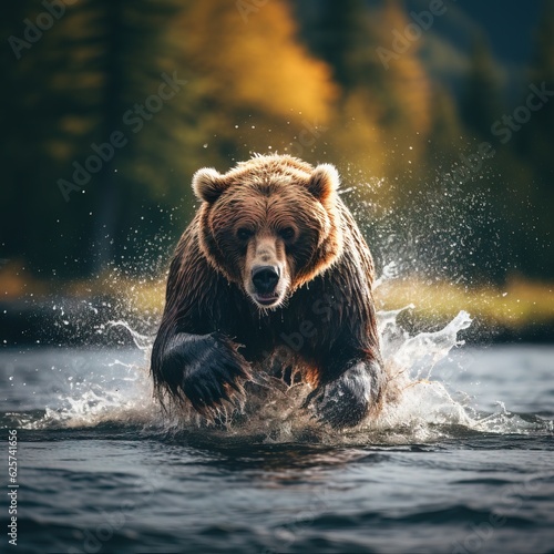 Wildlife Photograph of a bear fishing in the river © omachucam