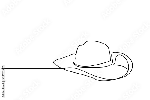 old retro american cowboy and businessman hat gentleman hat object line art