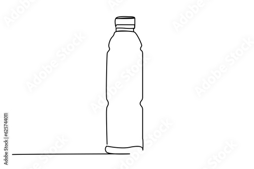 plastic water bottle minimal line art design