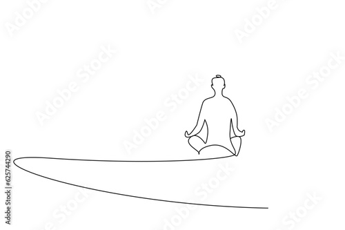 young woman sitting yoga outdoor back behind rear lifestyle line art