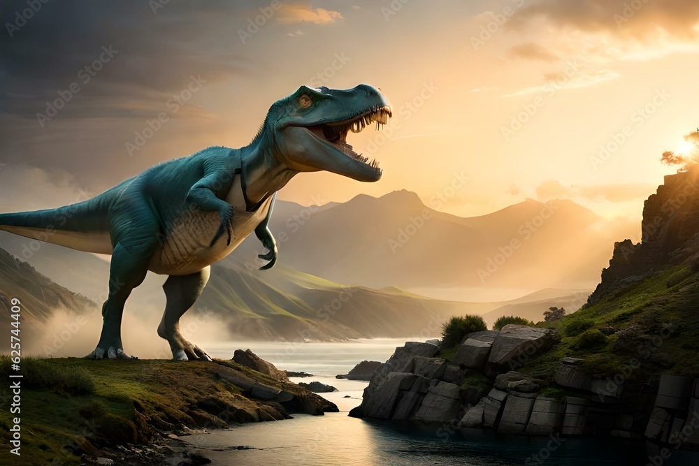 Naklejka premium tyrannosaurus rex dinosaur 3d render