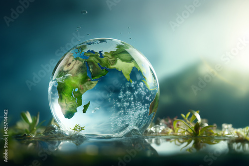 Murais de parede world day for water earth drop in hands