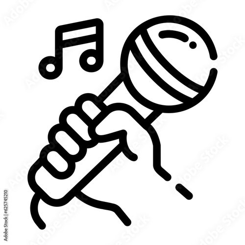 karaoke Line Icon