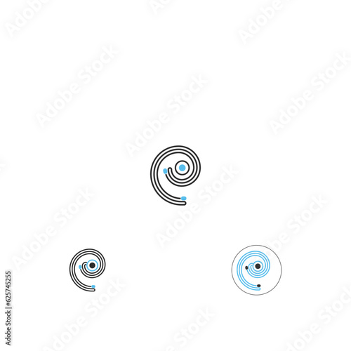 Ear vector logo design. E letter vector logo