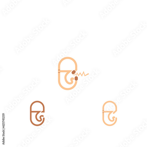 Letter e and z combined make ear logo design photo