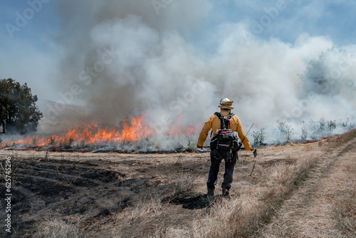 Firefighter Fighting Wildfire in California
