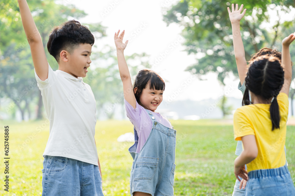 group image of asian children having fun in the park group image of asian children having fun in the park