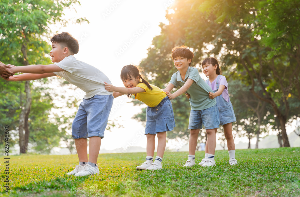 group image of cute asian children playing in the park group image of cute asian children playing in the park