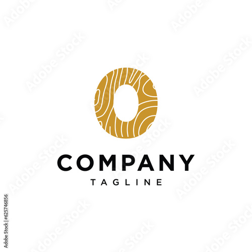 Number 0 Wood carpentry logo icon vector template.eps