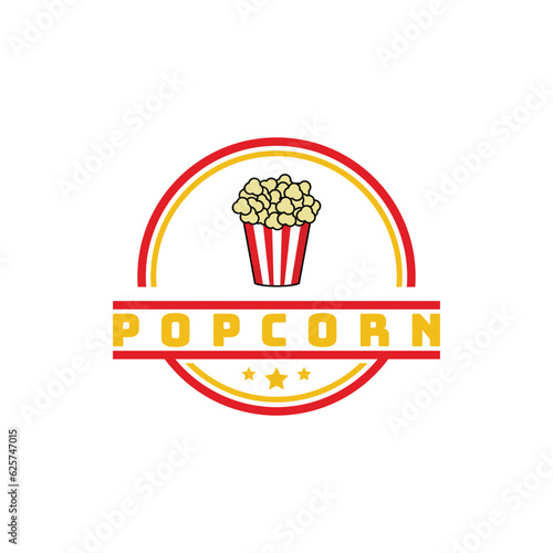 Popcorn logo design template vintage retro