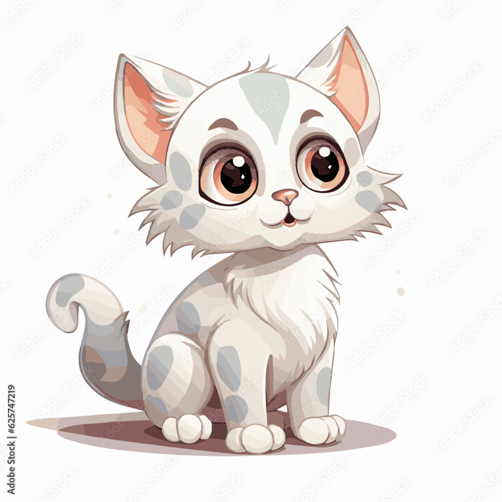 Fototapeta premium cat cartoon clipart vector white background