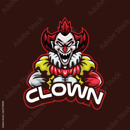 Vector illustration of clown mascot with esport style 