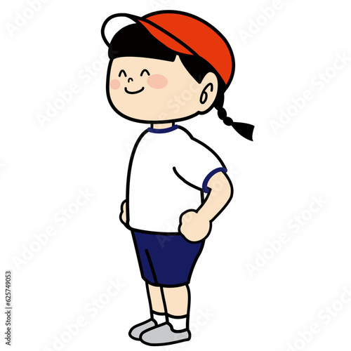 前ならえの先頭の女の子2