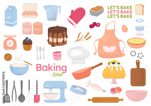 Bakery and baking set design elements