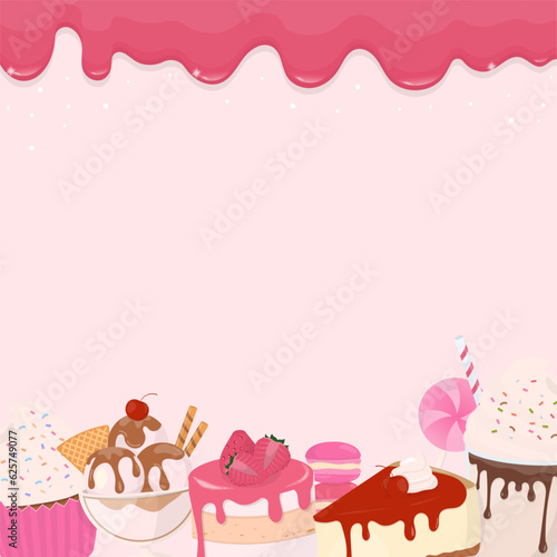 Sweet bakery and topping liquid background