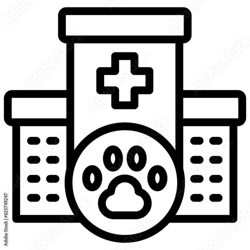 hospital icon illustration design with outline