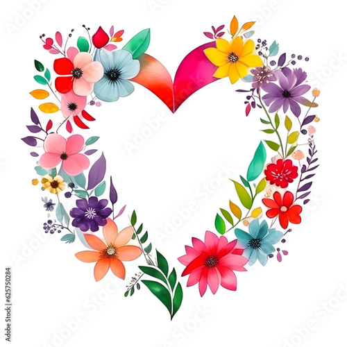 heart wreath with flowers