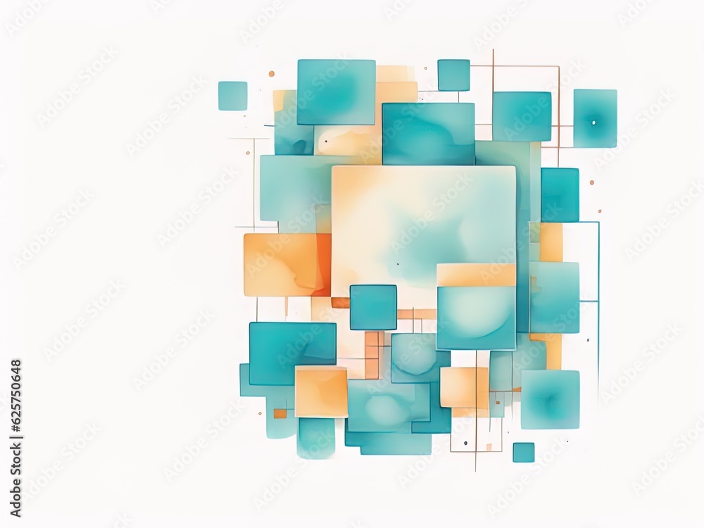 cyan squares abstract background geometric with generative AI cyan squares abstract background geometric with generative AI