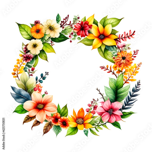 wreath of flowers and leaves