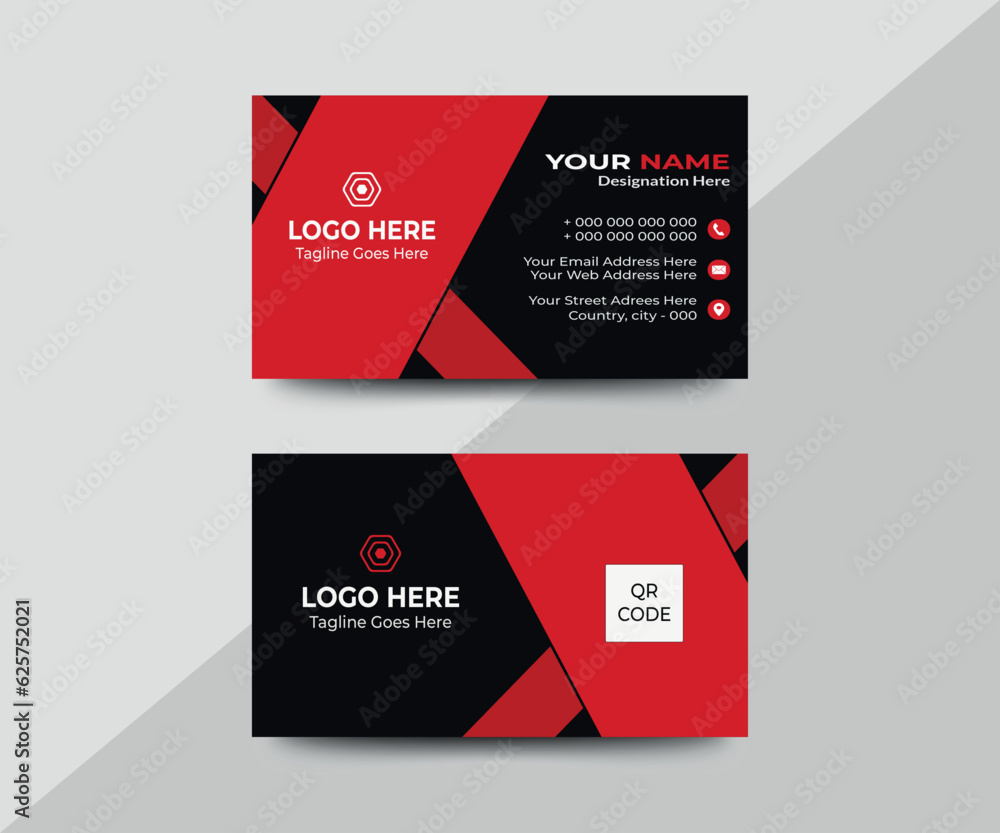 Red colour modern business card and Personal visiting card design template Red colour modern business card and Personal visiting card design template