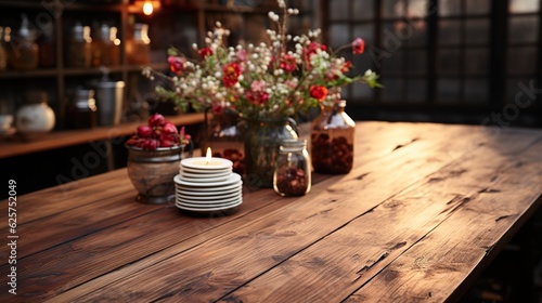 Captivating Rustic Tabletop: Wooden Aesthetic Charm