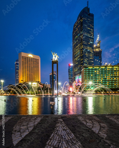 city skyline at night