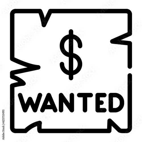 wanted Line Icon