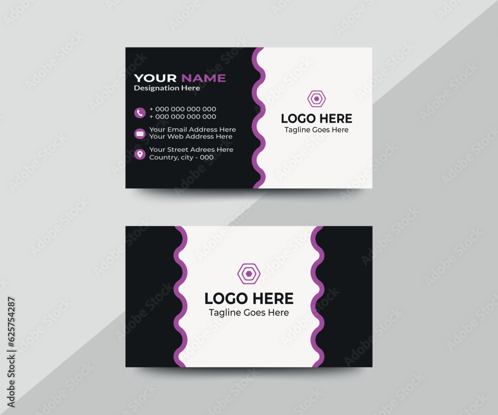 Fototapeta premium Professional business card and vector card design template