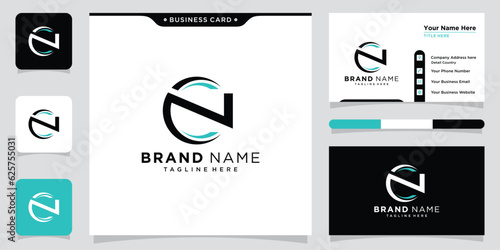 Alphabet letters Initials Monogram logo NC, CN