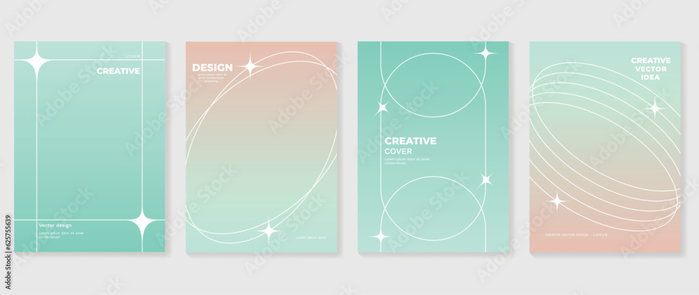 Fluid gradient background vector. Cute and minimal style posters with colorful, geometric shapes, frame, sparkle and liquid color. Modern wallpaper design for social media, idol poster, banner, flyer. - obrazy, fototapety, plakaty 