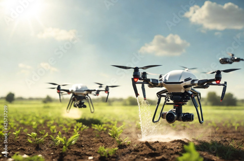 Photography robots or drones that are used in agriculture for plant care, such as automated planting, smart irrigation and plant health monitoring