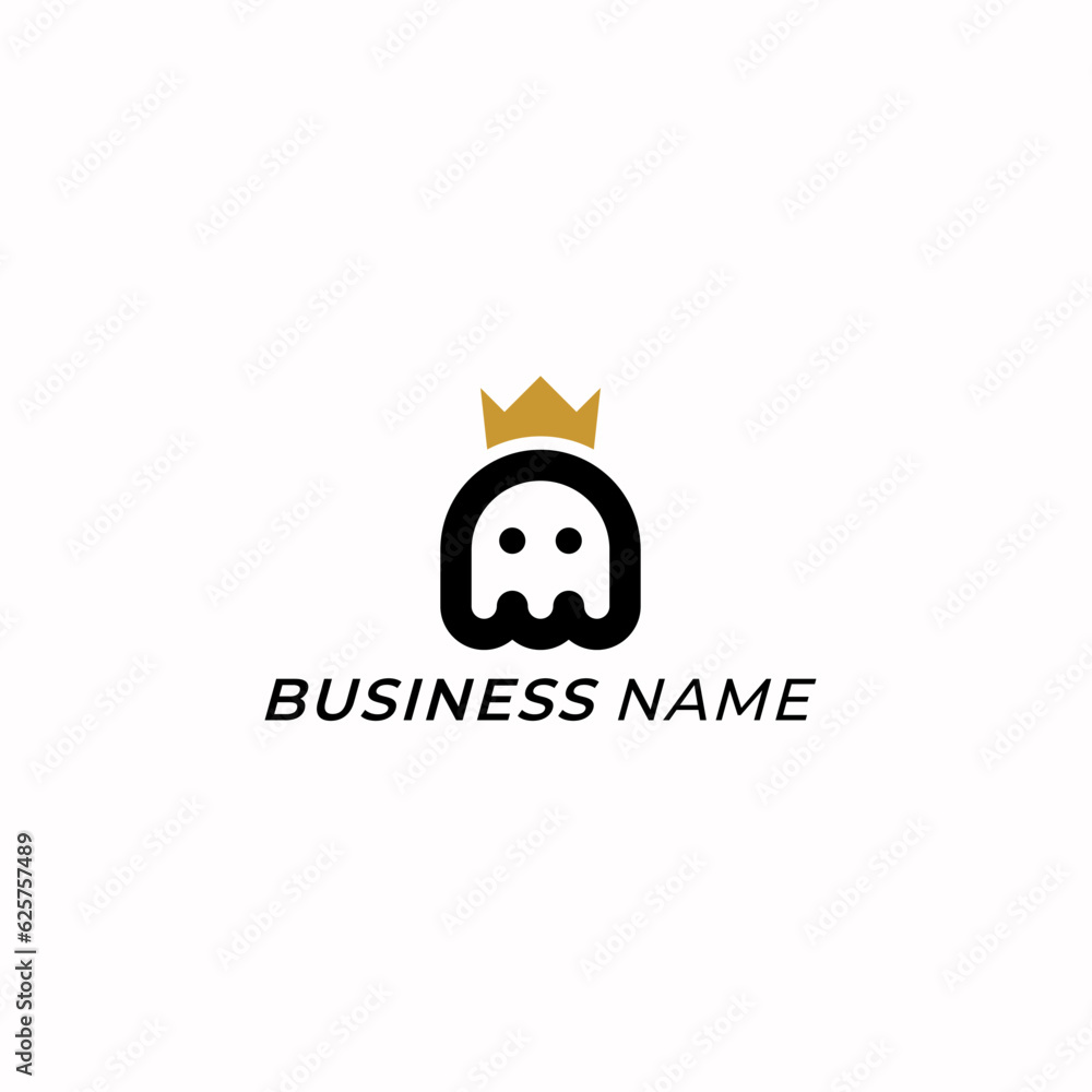 design logo ghost and crown king