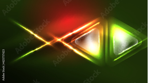 Wallpaper Mural Digital Neon Abstract Background, Triangles And Lights Geometric Design Template Torontodigital.ca