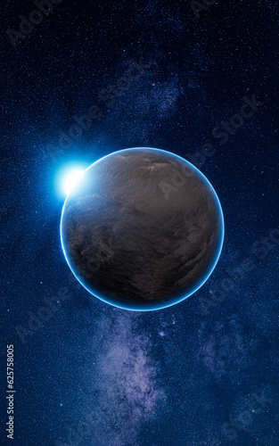 Fototapeta Naklejka Na Ścianę i Meble -  Planet in the outer space, 3d rendering.
