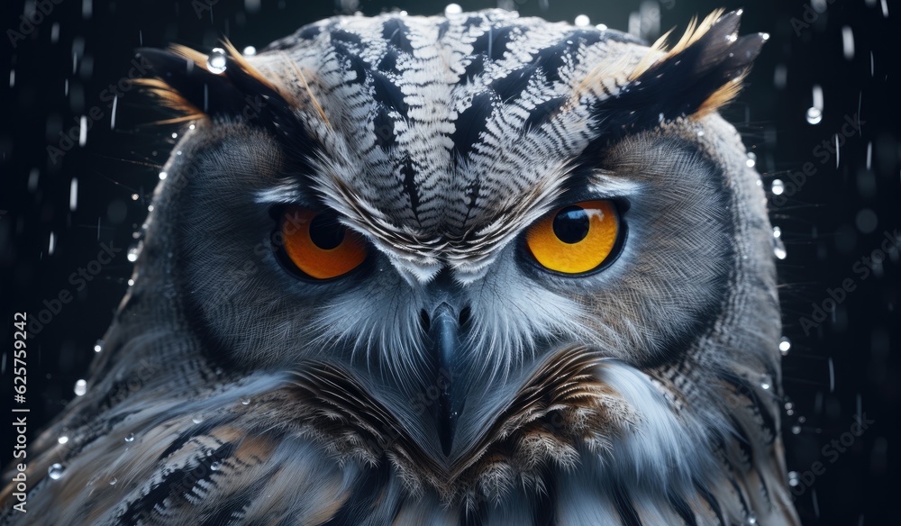 Portrait of owl. Generative AI Portrait of owl. Generative AI