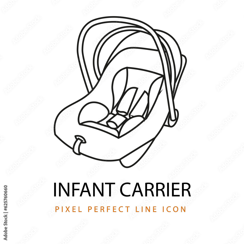 Infant Carrier Carseat Icon Line Art Pixel Perfect Infant Baby Coloring Page Infant Carrier Carseat Icon Line Art Pixel Perfect Infant Baby Coloring Page