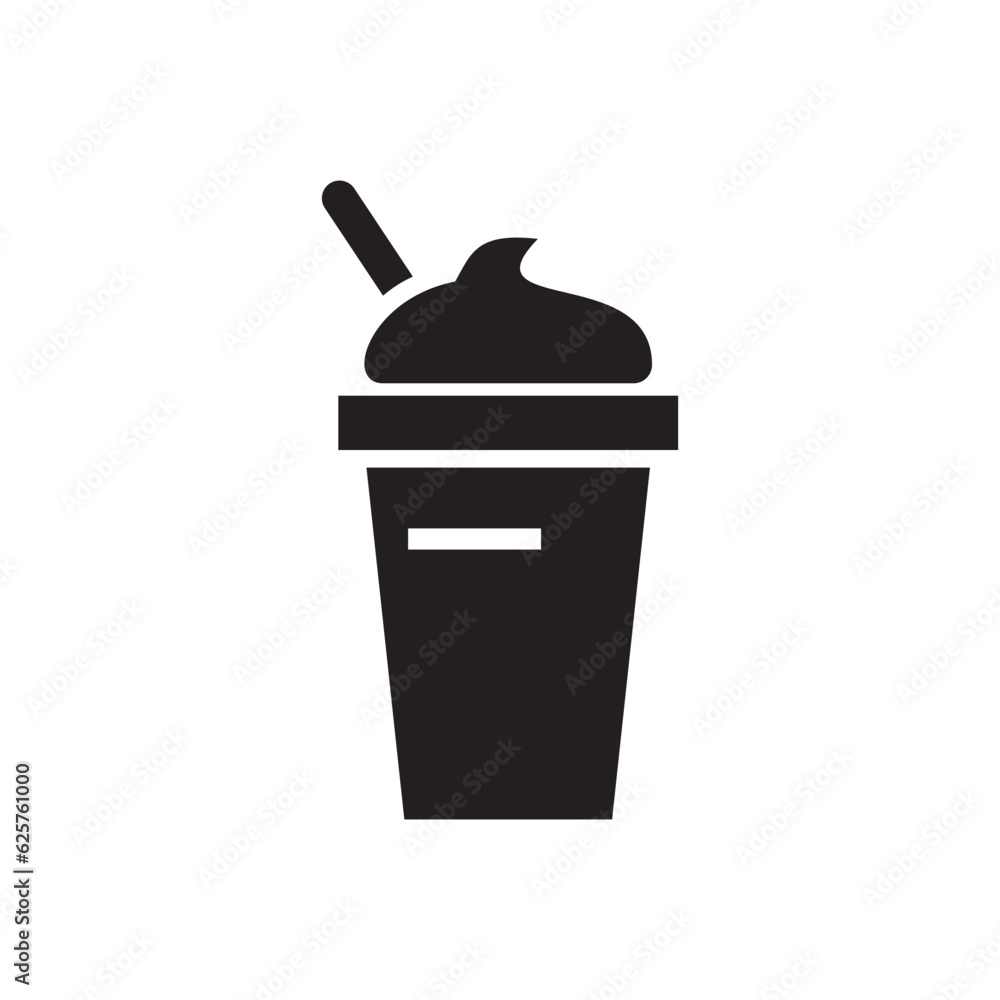 Silhouette icon ice cream in glass Silhouette icon ice cream in glass