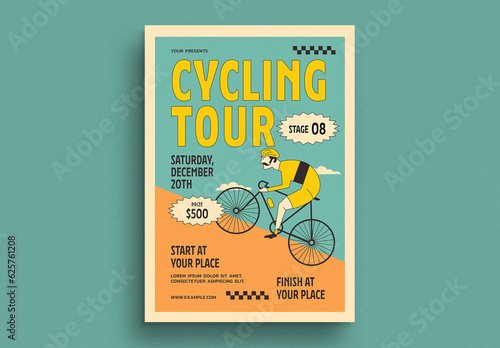 Retro Cycling Tour Event Flyer (ID: 625761208)