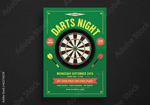 Retro Darts Night Event Flyer (ID: 625761219)