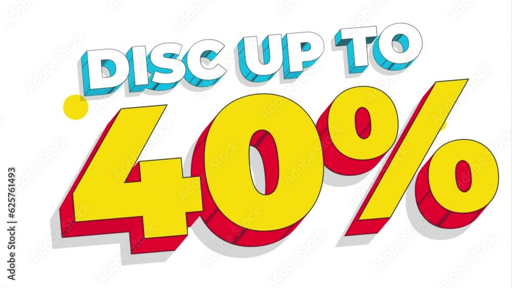 Discount sign animation for marketing promotion
