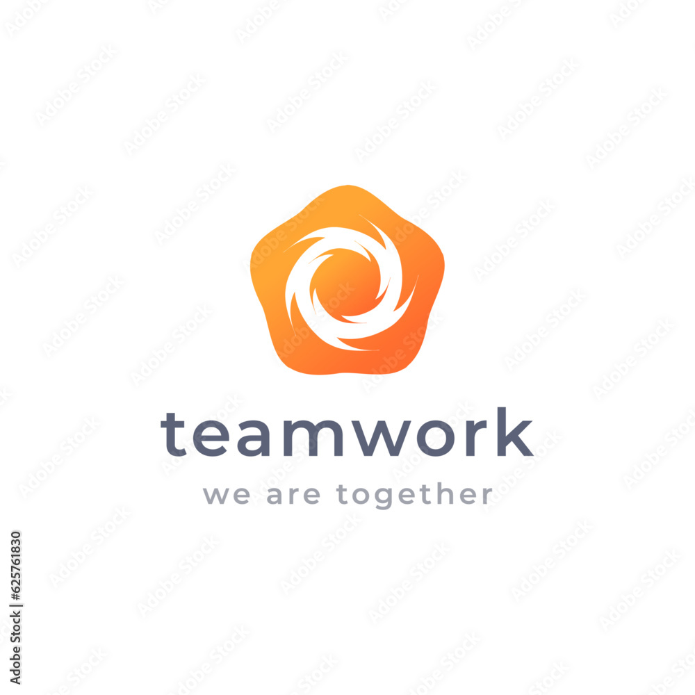 Colorful teamwork and collaboration logo diversity people 