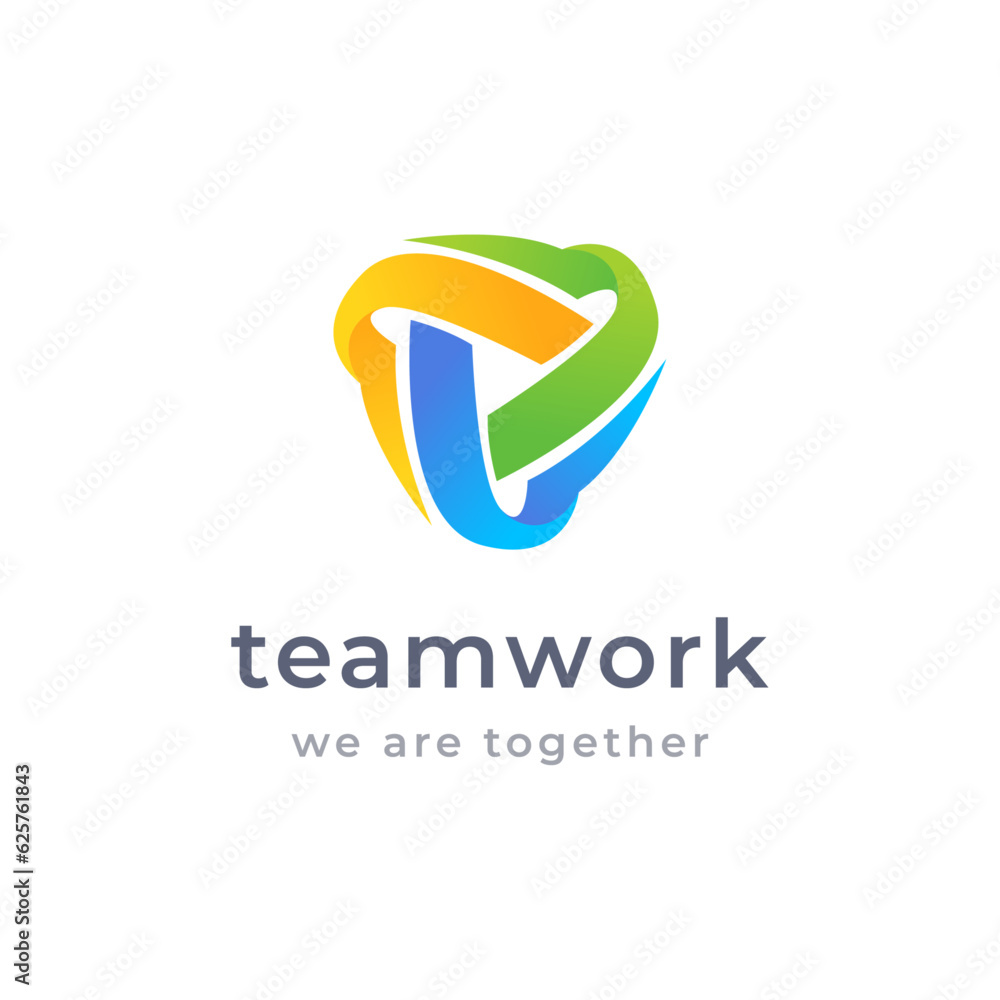 Colorful teamwork and collaboration logo diversity people 