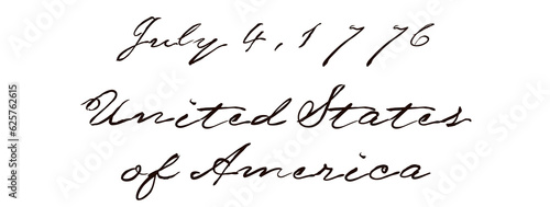 Digital png of july 4, 1776 united states of america text on transparent background