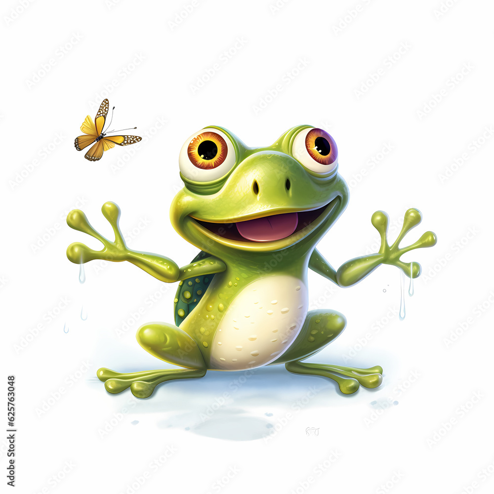 Obraz premium Frog Catch Fly