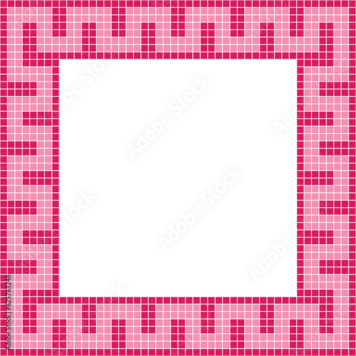 Pink tile frame, Mosaic tile frame, Tile frame, Seamless pattern, Mosaic frame seamless pattern, Mosaic tiles texture or background. Bathroom wall tiles, swimming pool tiles with beautiful 