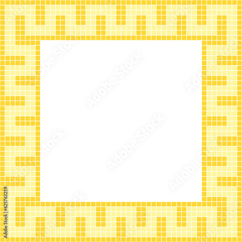 Yellow tile frame, Mosaic tile frame, Tile frame, Seamless pattern, Mosaic  frame seamless pattern, Mosaic tiles texture or background. Bathroom wall tiles, swimming pool tiles with beautiful 